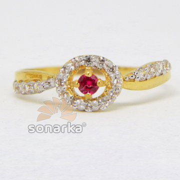 22ct 916 CZ Diamond Yellow Gold Ladies Ring by 