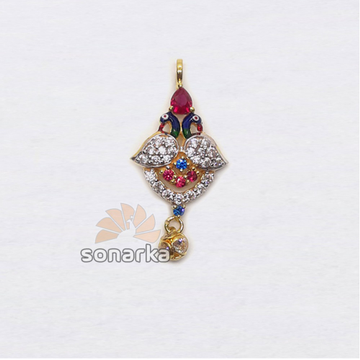 22KT Gold Peacock Design colourful CZ Dimaond Pend... by 