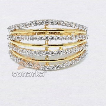 Modern Design CZ Diamond 916 Gold Ring for Ladies by 