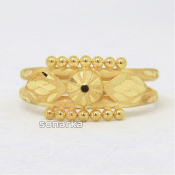 22ct 916 Yellow Gold Ladies Ring Indian Double Pip... by 