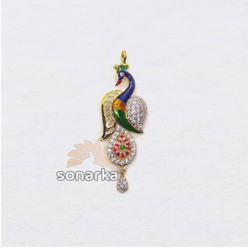 916 Gold Attractive CZ Diamond Peacock Shaped Ladi... by 