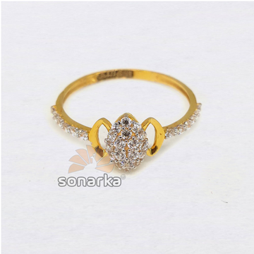 916 Gold Hallmarked Light Weight CZ Diamond Ladies... by 