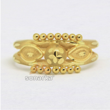 22ct 916 Yellow Gold Ladies Ring Indian Frosted De... by 