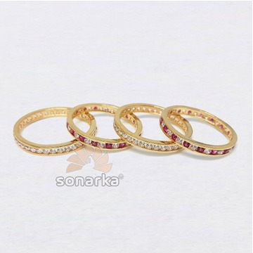 22k CZ Stone Gold Bands Light Weight For Womens by 