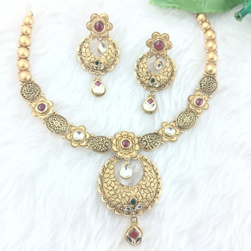 22K Gold Antique Necklace Set by 