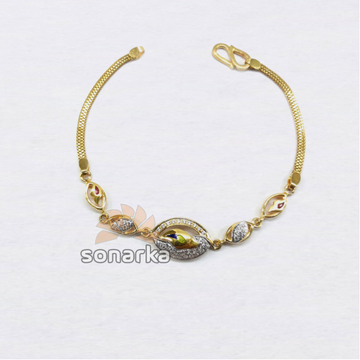 916 Modern Plain Gold Ladies Bracelet by 