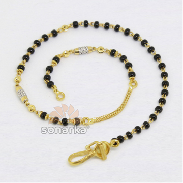 22ct 916 Yellow Gold Fancy Mangalsutra Black Beads... by 