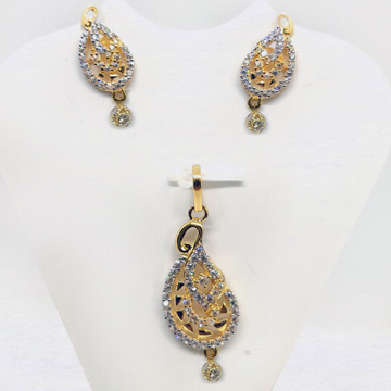 22KT Gold CZ Pendant Set SK-PS005 by 