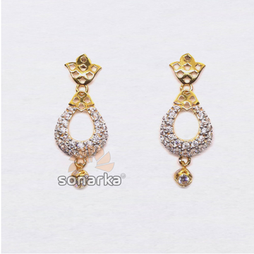 22kt gold fancy cz diamond earrings by 
