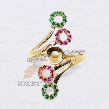 22ct Multi Color CZ Diamond Gold Ring Design for W... by 