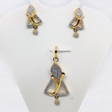 22KT Gold CZ Pendant Set SK-PS003 by 