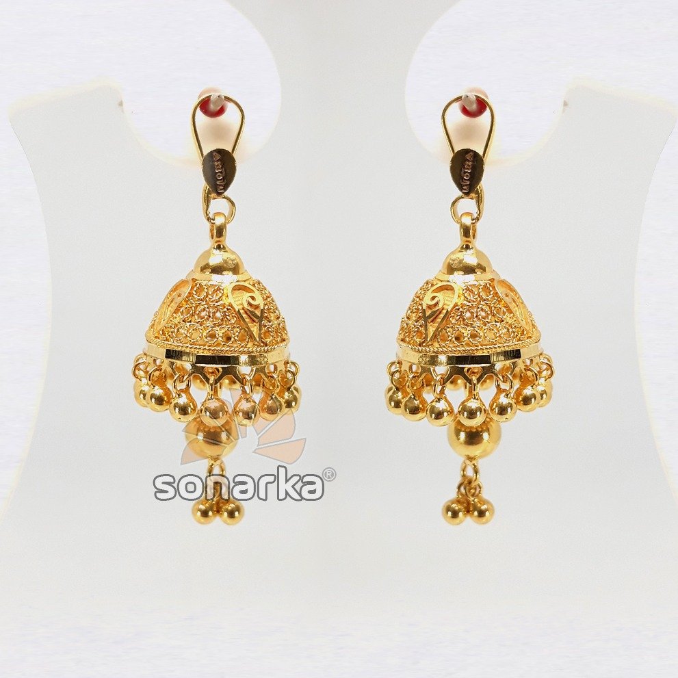 Gold earring jumar drops sk - e019