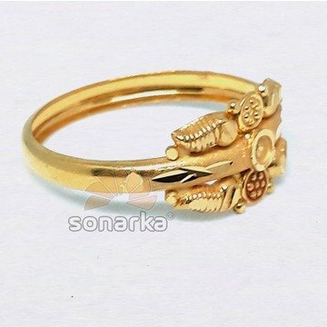 22k Plain Gold Ring Hollow Single Pipe Design for Women