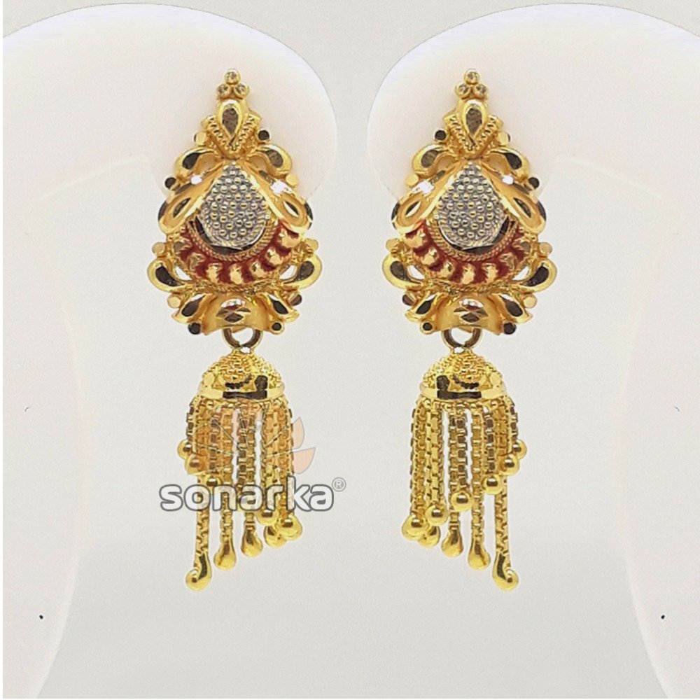 916 gold indian jumkha for ladies