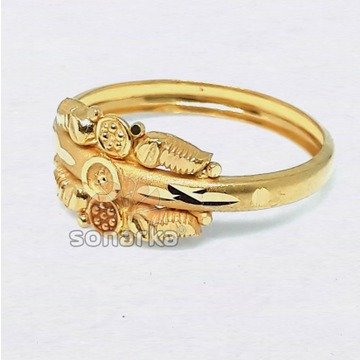22k Plain Gold Ring Hollow Single Pipe Design for Women