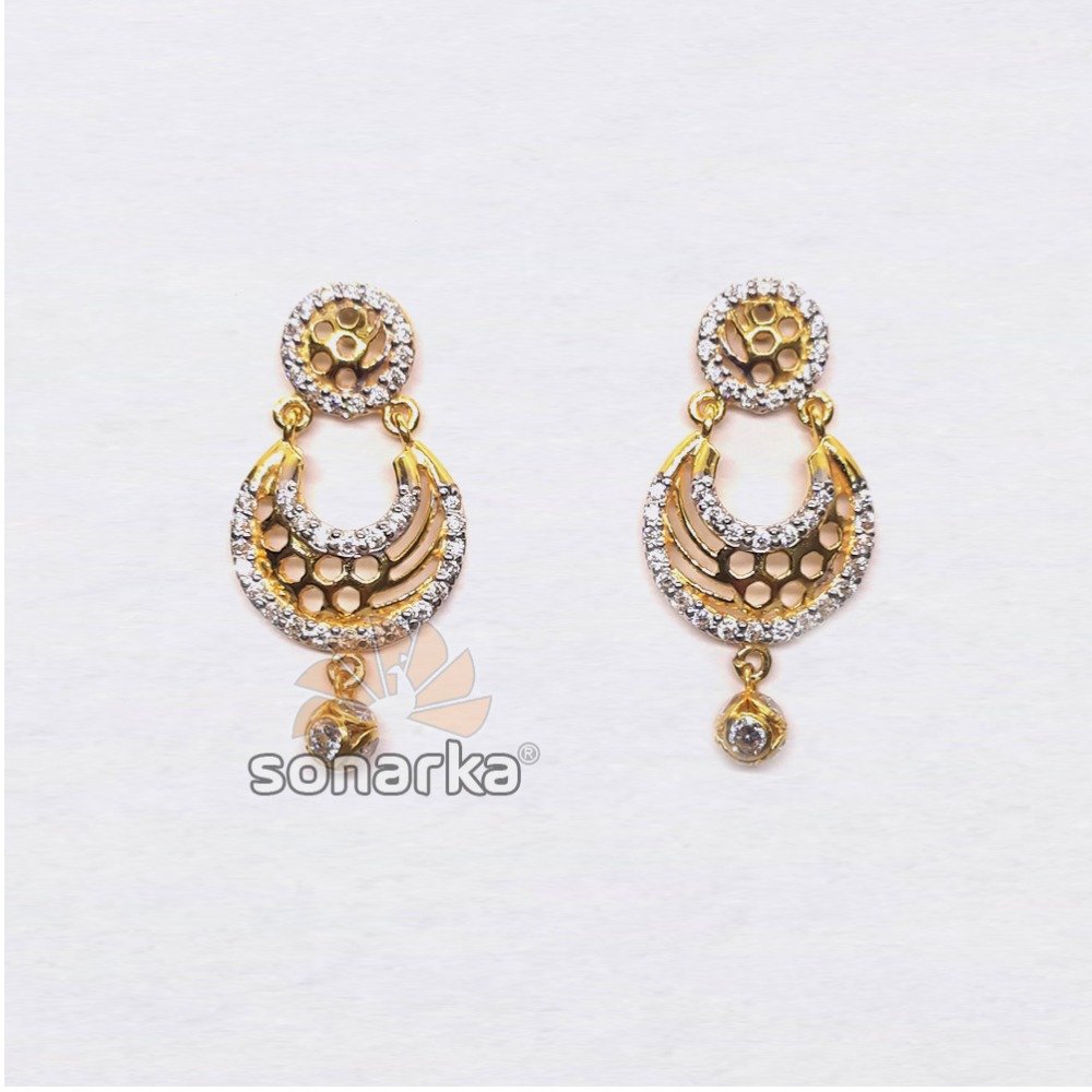 22kt gold antique cz diamond beaded earrings