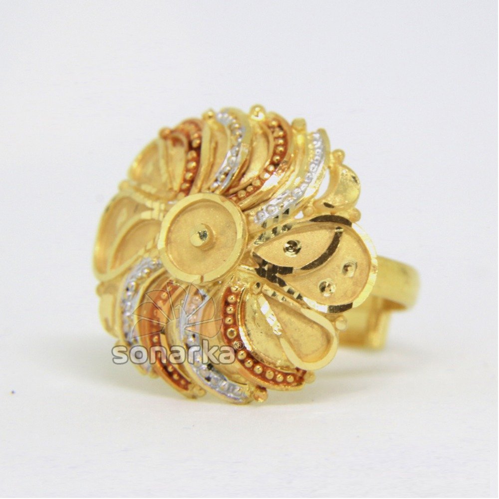 22kt 916 Yellow Gold Ladies Ring Calcutti floral Design