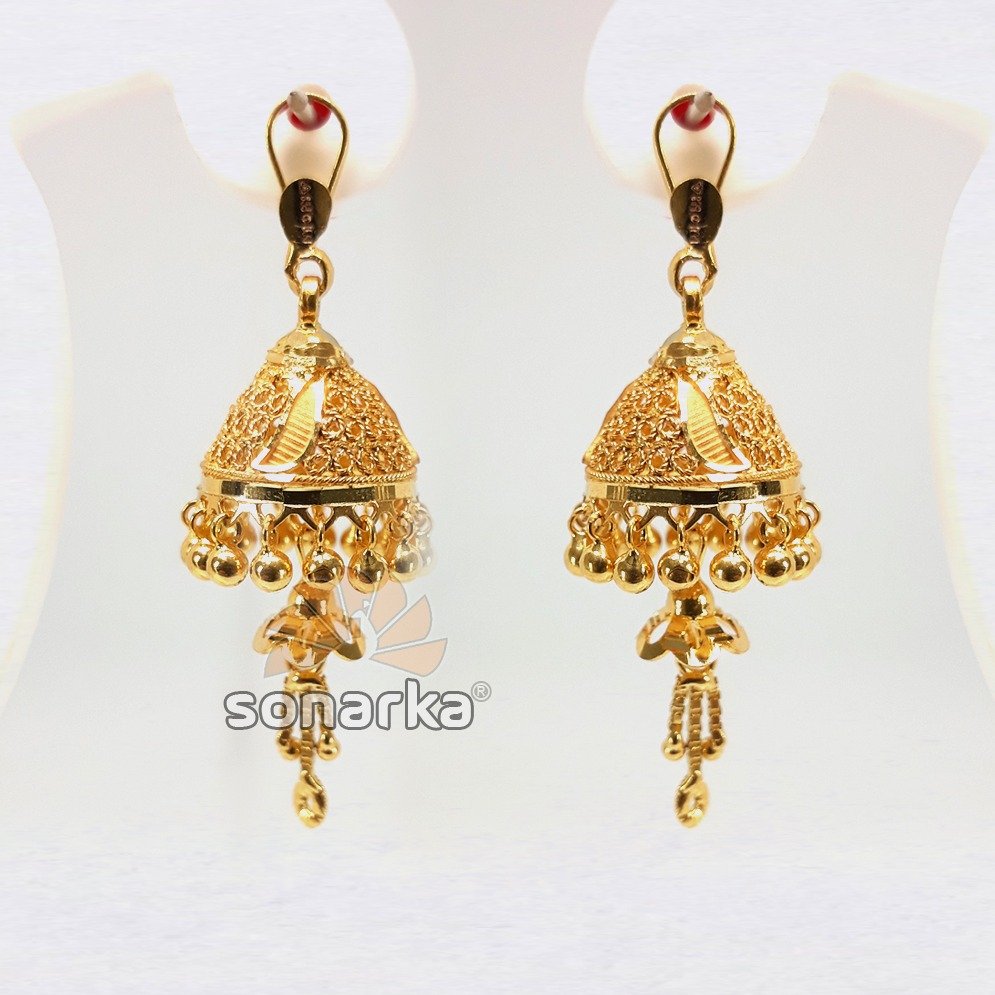Gold earring removable jhumka drops sk - e020