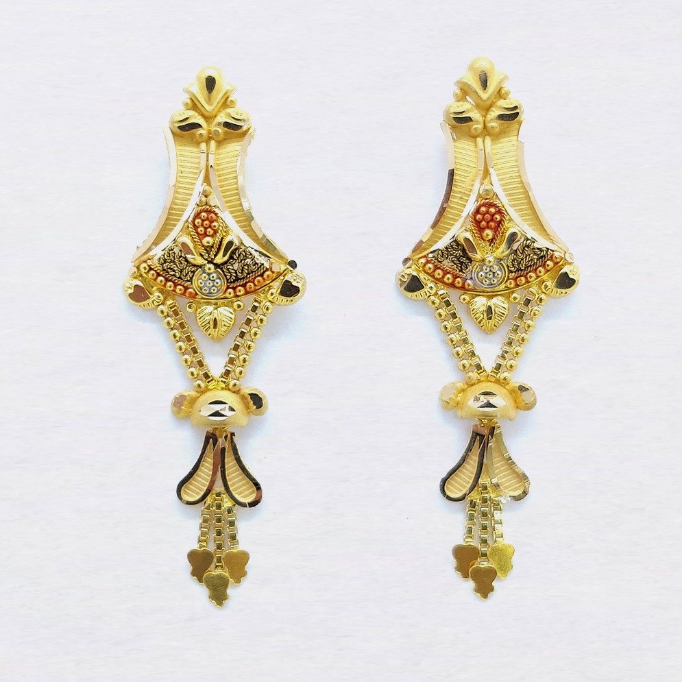 916 Gold Indian Latkan Earring For Ladies SK-E030