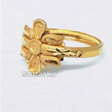 916 Plain Gold Ring Hollow Single Pipe Design for Ladies