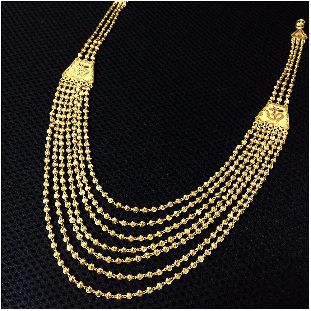 7 line Rajwadi Wedding Mala in 22k Gold