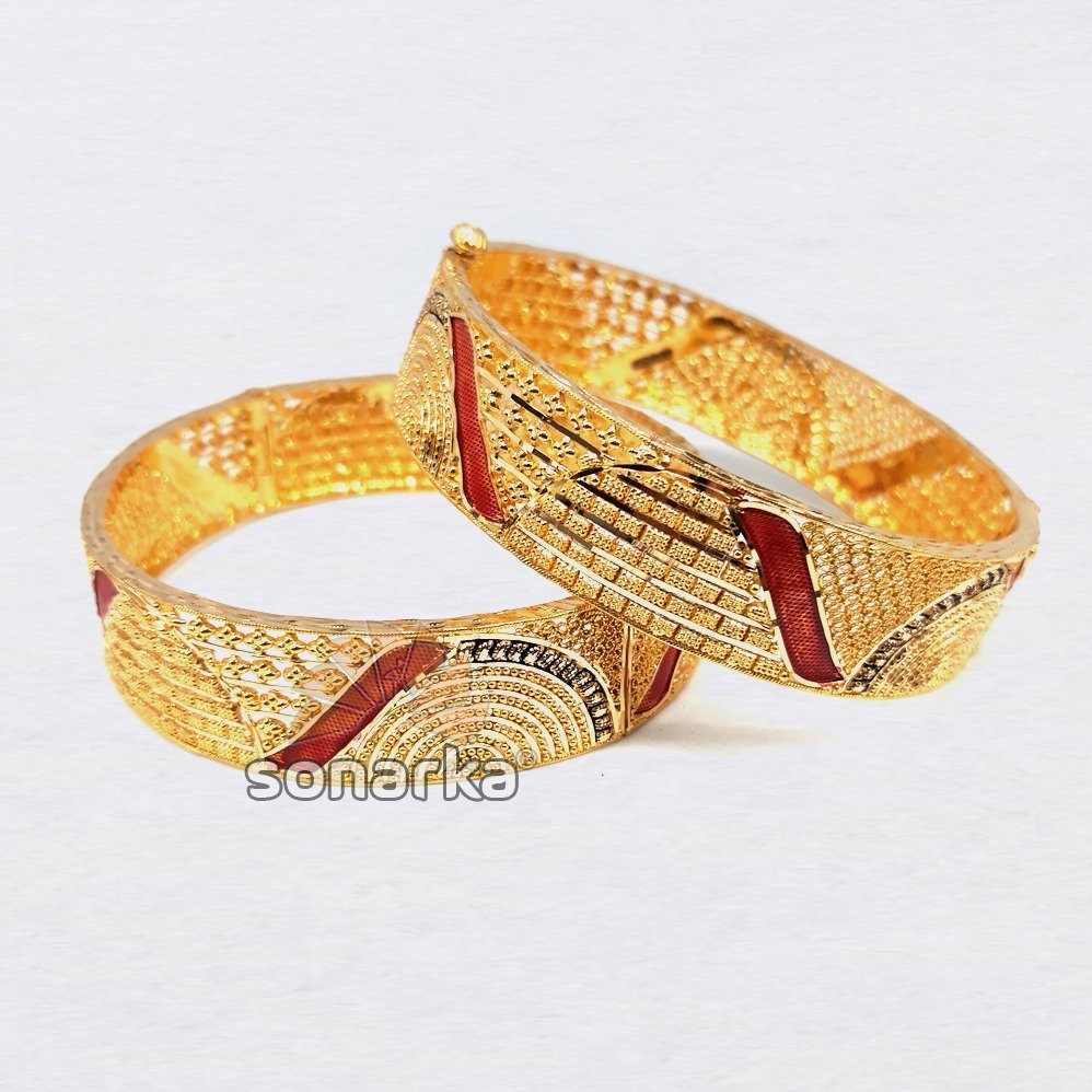 916 Gold Meenakari Bangle SK - B001