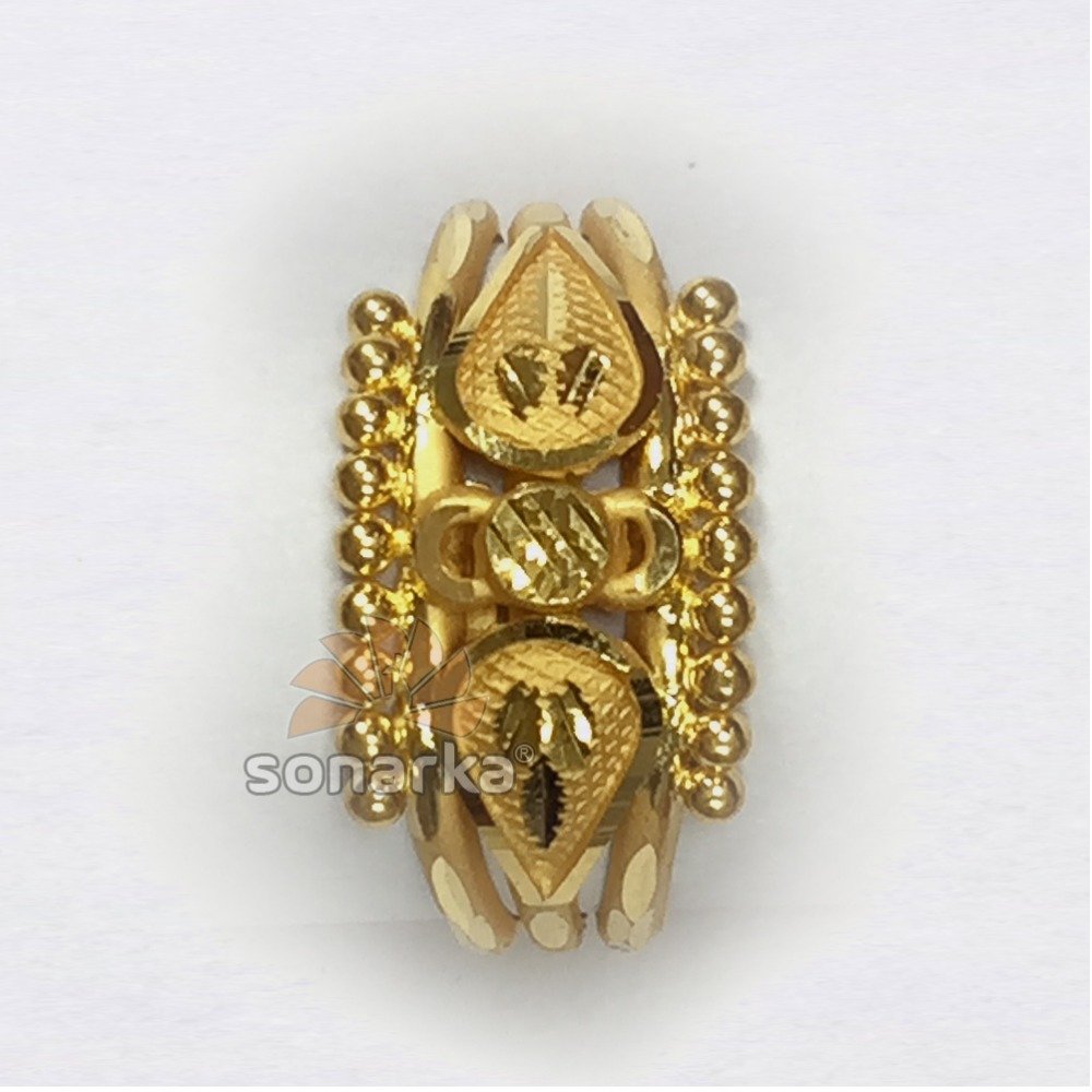 916 Gold Ball Pipe Ring for Ladies Indian Design