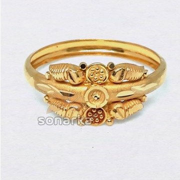 22k Plain Gold Ring Hollow Single Pipe Design for Women