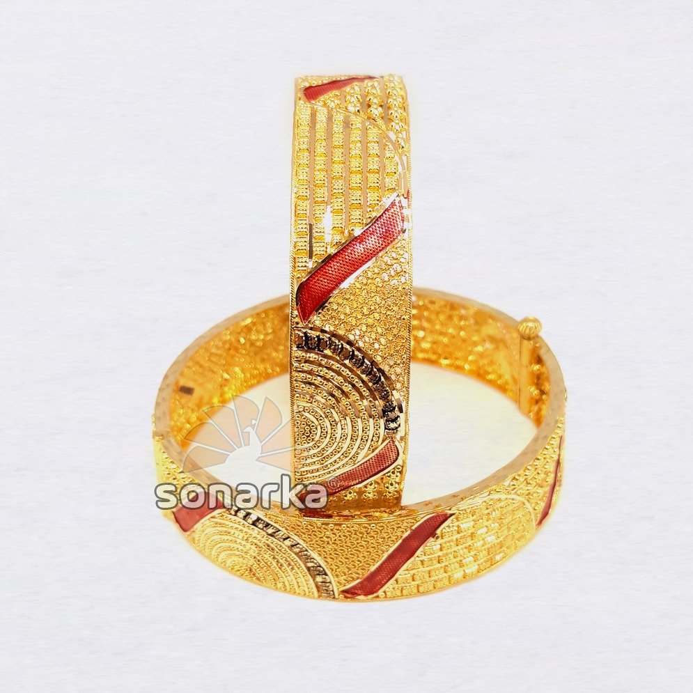 916 Gold Meenakari Bangle SK - B001