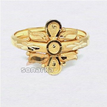 916 Plain Gold Ring Hollow Single Pipe Design for Ladies